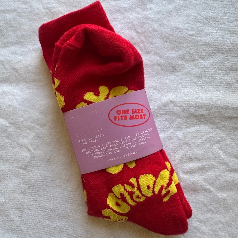 NWT Cherry World high socks